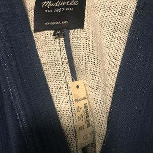 Distressed blue Madewell tie waist kimono